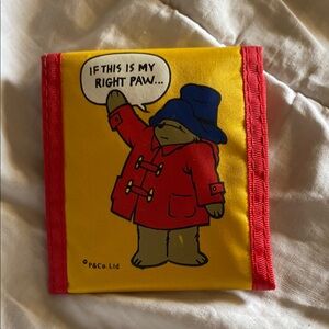 1997 Rare paddington bear yellow, Red  and blue Wallet very clean